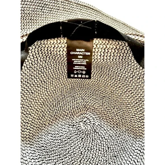 Aritzia Main Character Wide Brim Straw Sun Hat Black Band S/M Neutral Beach Boho - Picture 5 of 5